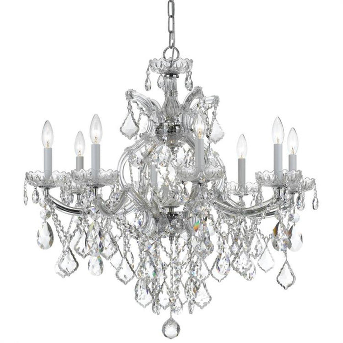 Maria Theresa 9 Light Swarovski Strass Crystal Polished Chrome Chandelier