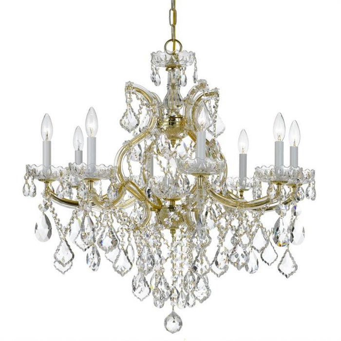 Maria Theresa 9 Light Spectra Crystal Gold Chandelier