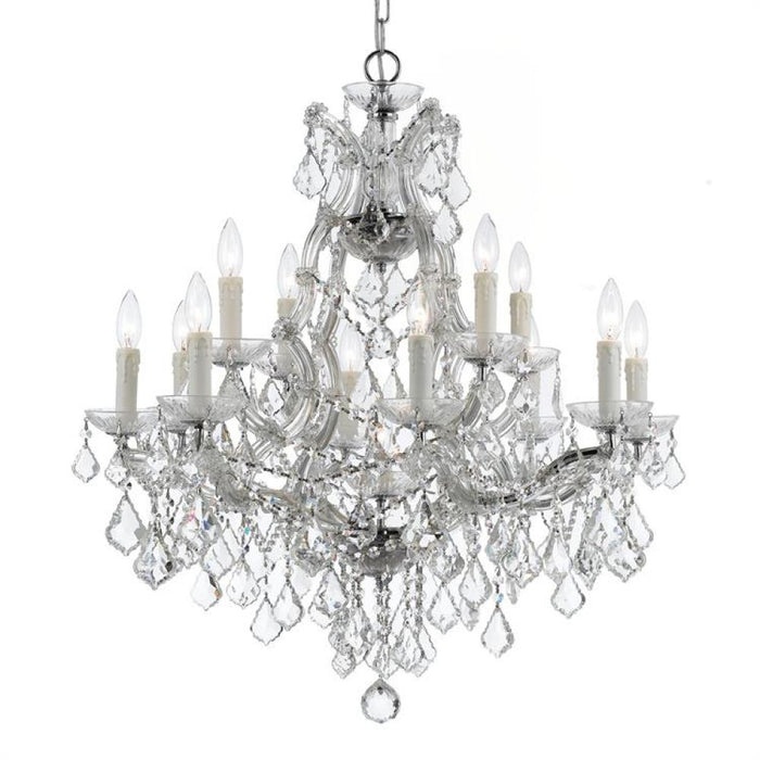 Maria Theresa 13 Light Clear Italian Crystal Polished Chrome Chandelier