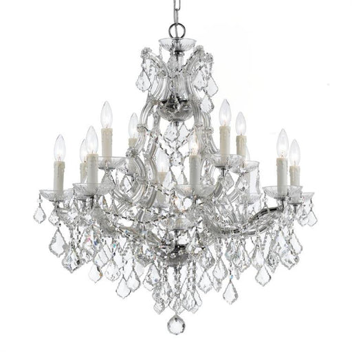 Maria Theresa 13 Light Hand Cut Crystal Polished Chrome Chandelier