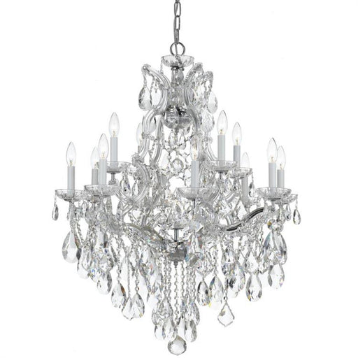 Maria Theresa 13 Light Hand Cut Crystal Polished Chrome Chandelier