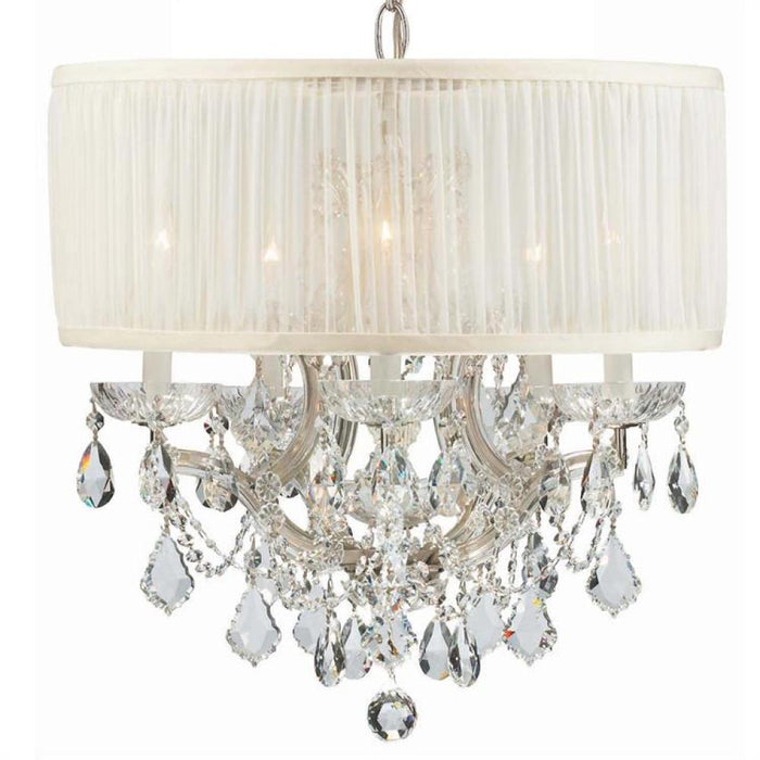 Brentwood 6 Light Swarovski Strass Crystal Polished Chrome Drum Shade Mini Chandelier