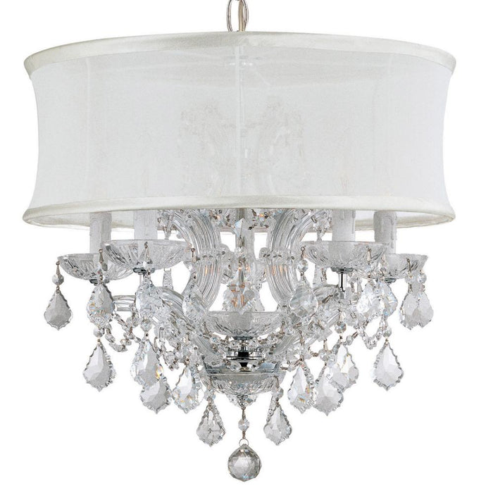 Brentwood 6 Light Swarovski Strass Crystal Polished Chrome Drum Shade Mini Chandelier