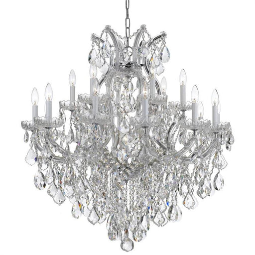 Maria Theresa 19 Light Clear Italian Crystal Polished Chrome Chandelier