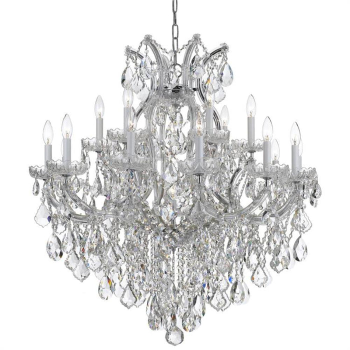 Maria Theresa 19 Light Clear Italian Crystal Polished Chrome Chandelier