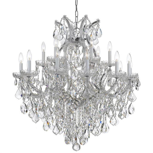 Maria Theresa 19 Light Hand Cut Crystal Polished Chrome Chandelier