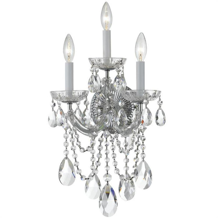 Maria Theresa 3 Light Spectra Crystal Polished Chrome Sconce