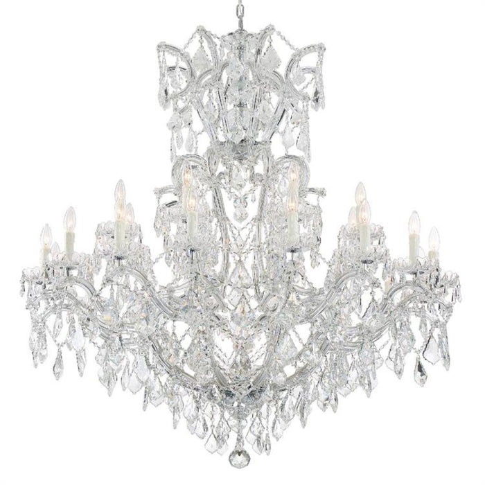 Maria Theresa 25 Light Hand Cut Crystal Polished Chrome Chandelier