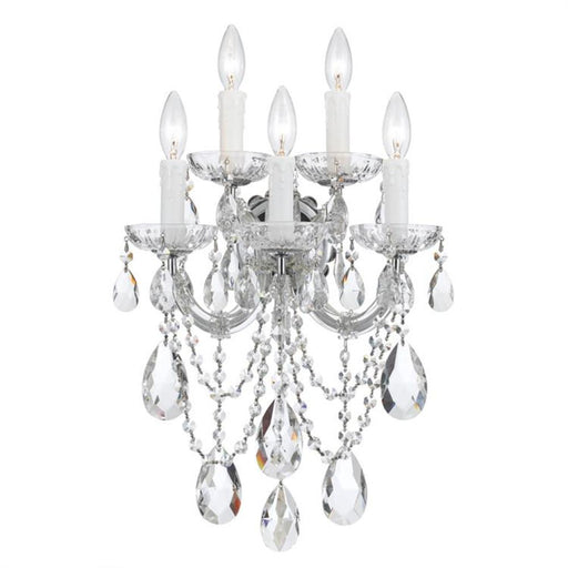 Maria Theresa 5 Light Hand Cut Crystal Polished Chrome Sconce