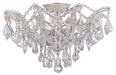 Maria Theresa 5 Light Hand Cut Crystal Polished Chrome Semi-Flush Hand Cut