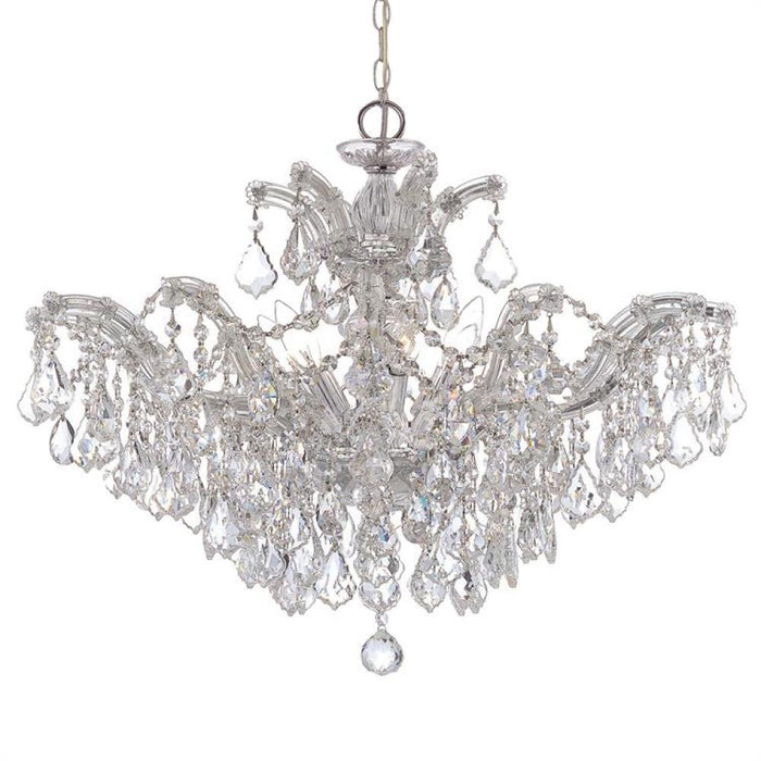 Maria Theresa 6 Light Hand Cut Crystal Polished Chrome Chandelier