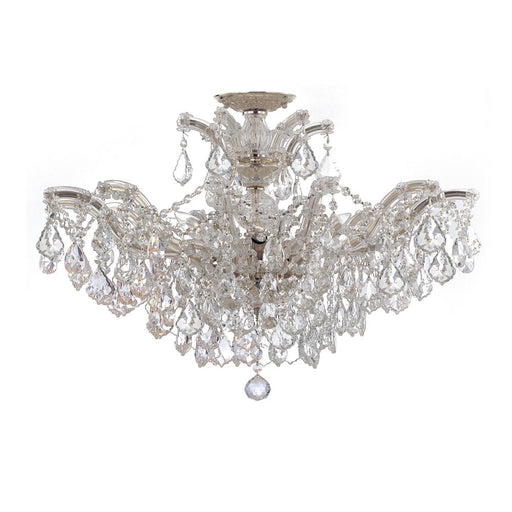 Maria Theresa 6 Light Hand Cut Crystal Polished Chrome Semi-Flush