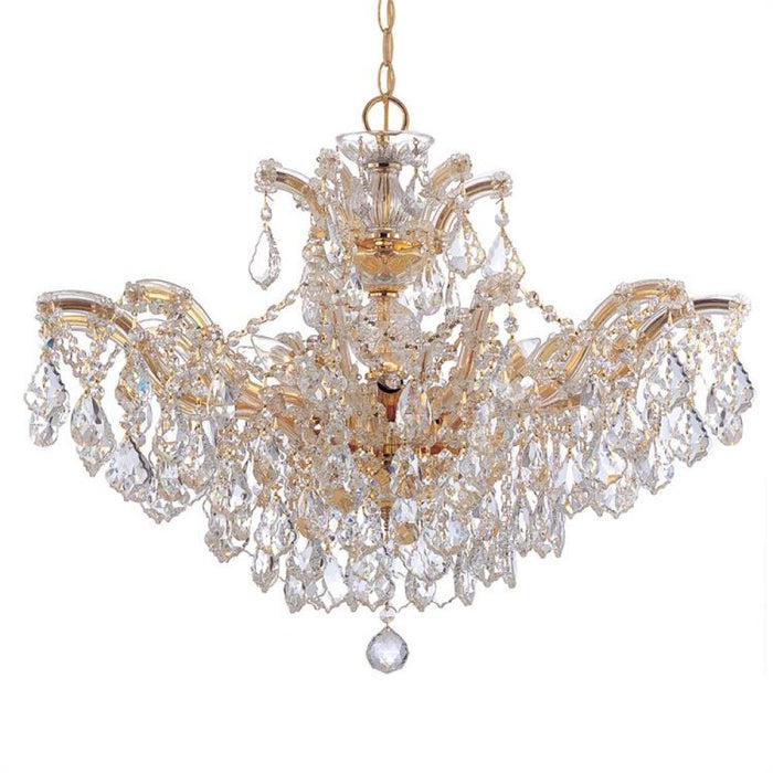 Maria Theresa 6 Light Hand Cut Crystal Gold Chandelier