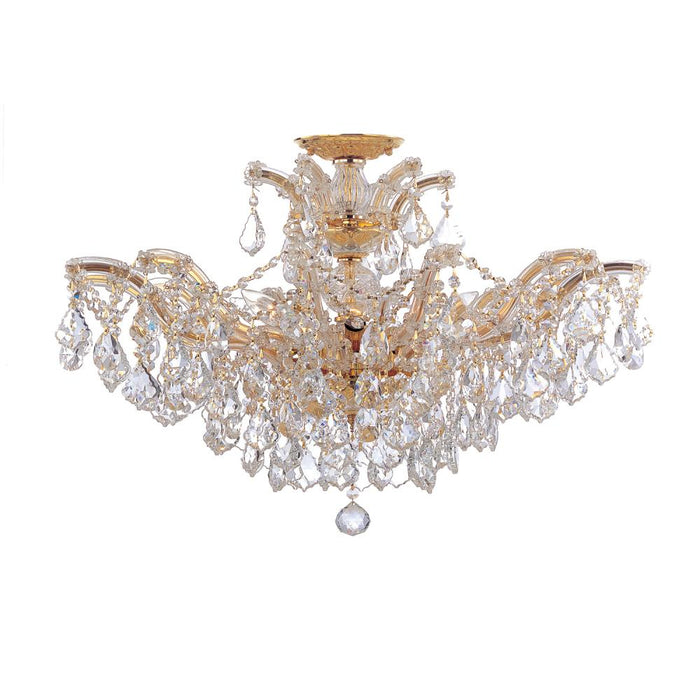 Maria Theresa 6 Light Hand Cut Crystal Gold Semi Flush