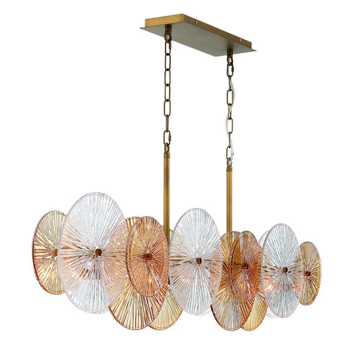 Sue-Anne 8 light Chandelier in Plated brass