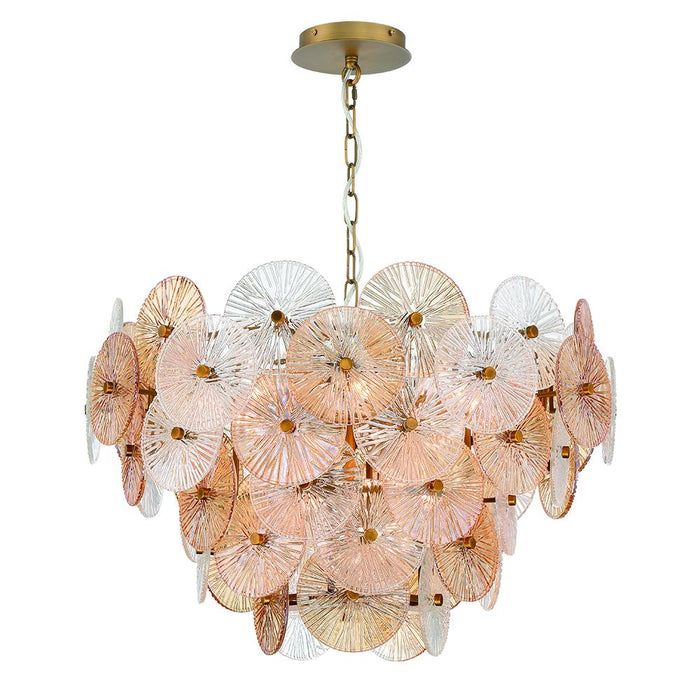 Sue-Anne 12 light Chandelier in Plated brass