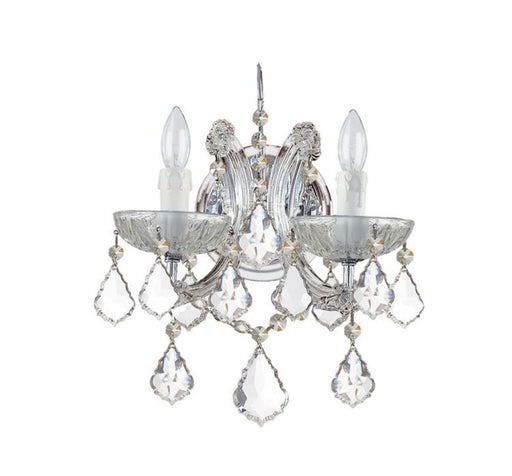 Maria Theresa 2 Light Clear Italian Crystal Polished Chrome Sconce