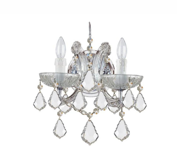 Maria Theresa 2 Light Spectra Crystal Chrome Sconce