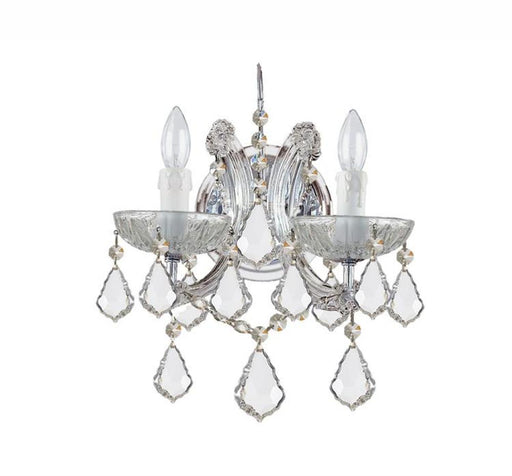 Maria Theresa 2 Light Swarovski Strass Crystal Chrome Sconce