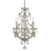 Maria Theresa 4 Light Clear Italian Crystal Polished Chrome Mini Chandelier