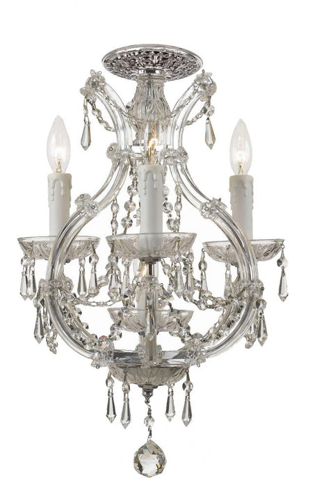 Maria Theresa 4 Light Hand Cut Crystal Polished Chrome Ceiling Mount