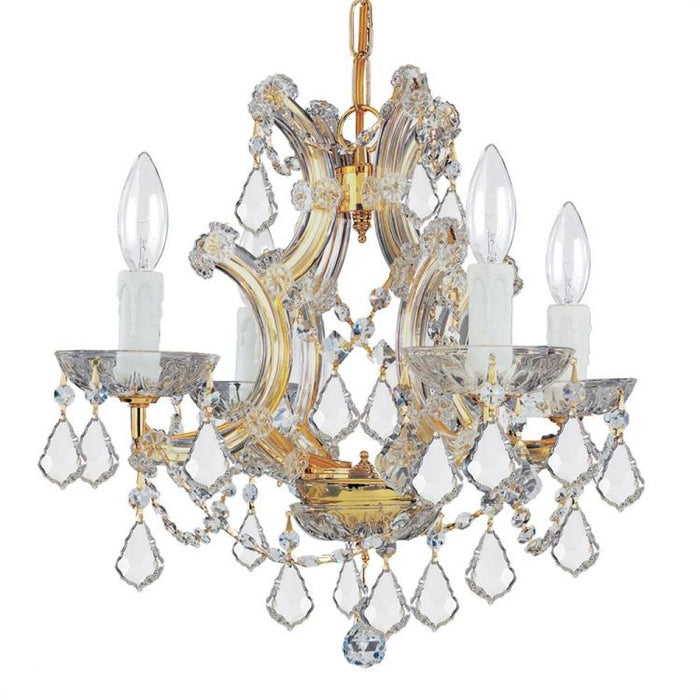 Maria Theresa 4 Light Swarovski Strass Crystal Gold Mini Chandelier