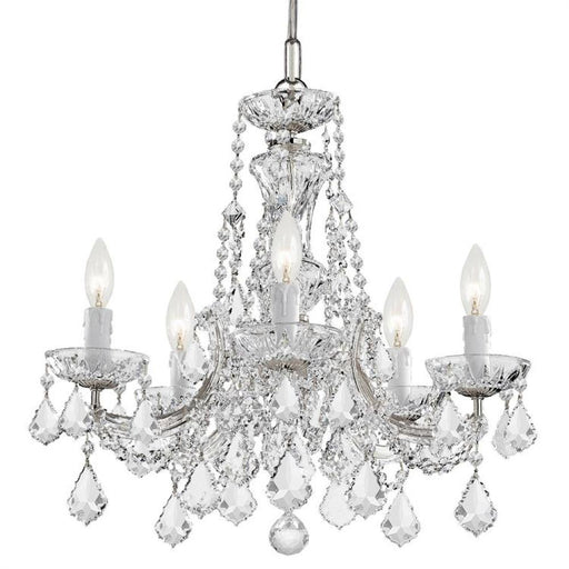 Maria Theresa 5 Light Hand Cut Crystal Polished Chrome Mini Chandelier