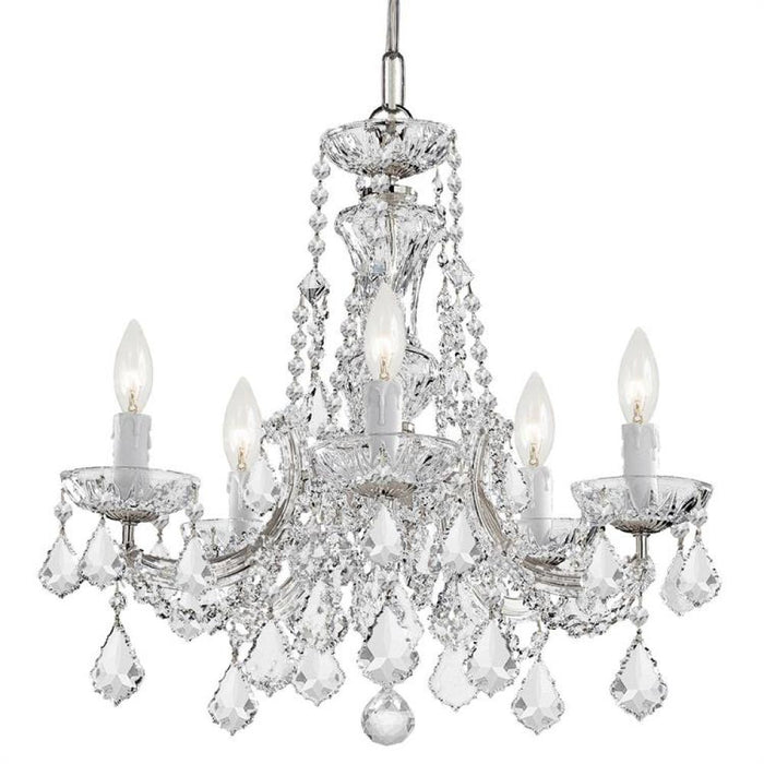 Maria Theresa 5 Light Swarovski Strass Crystal Chrome Mini Chandelier