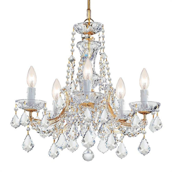 Maria Theresa 5 Light Spectra Crystal Gold Chandelier