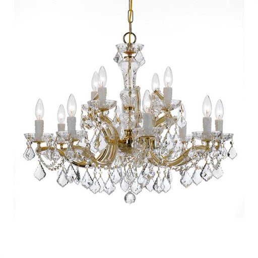 Maria Theresa 12 Light Clear Italian Crystal Gold Chandelier