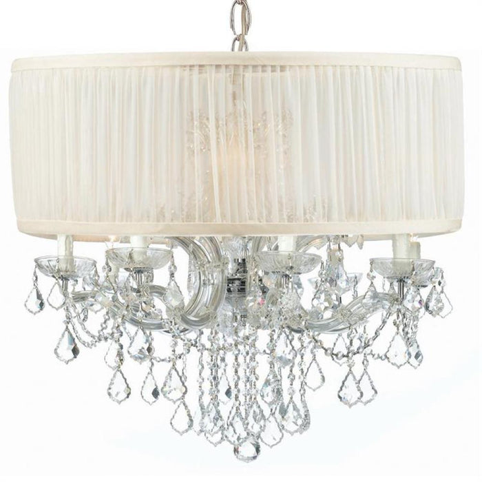 Brentwood 12 Light Drum Shade Chrome Chandelier Swarovski Strass