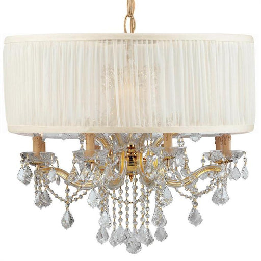 Brentwood 12 Light Smooth Shade Gold Chandelier Swarovski Strass