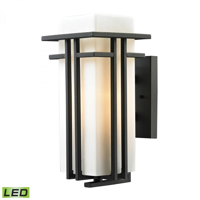 Croftwell 1-Light Outdoor Wall Lamp in Textured Matte Black - Includes LED Bulb