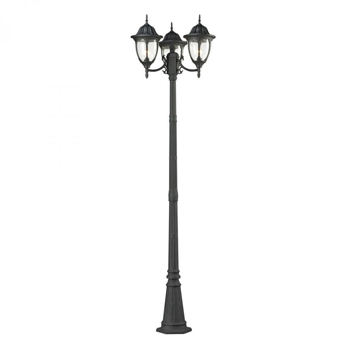 Central Square 3-Light Outdoor Post Mount in Textured Matte Black