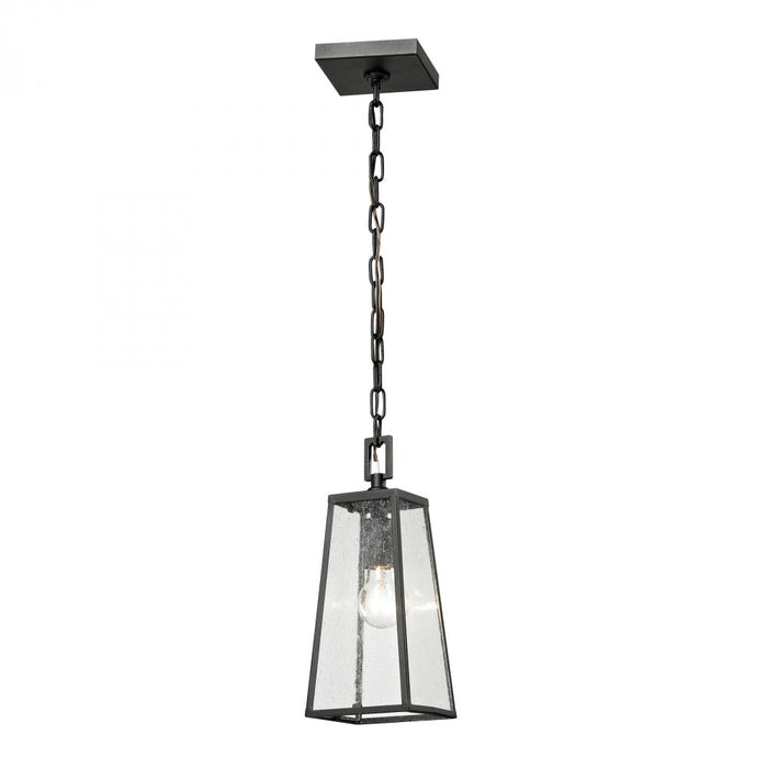 Meditterano 1-Light Outdoor Pendant in Matte Black