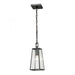 Meditterano 1-Light Outdoor Pendant in Matte Black