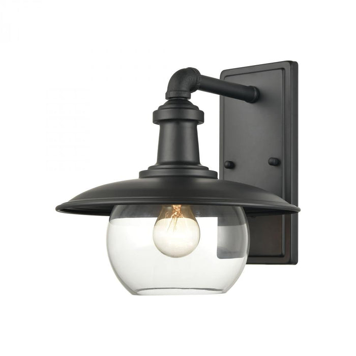 Jackson 1-Light Outdoor Sconce in Matte Black with Clear Glass