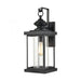 Minersville 1-Light Outdoor Sconce in Matte Black with Antique Speckled Glass