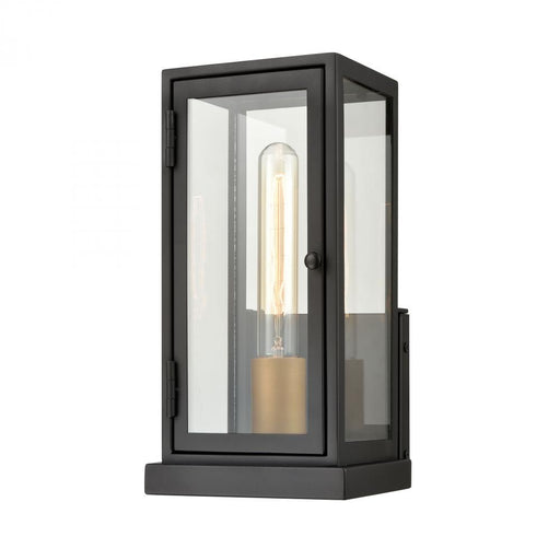 Foundation 1-Light sconce in Matte Black / Aged Brass