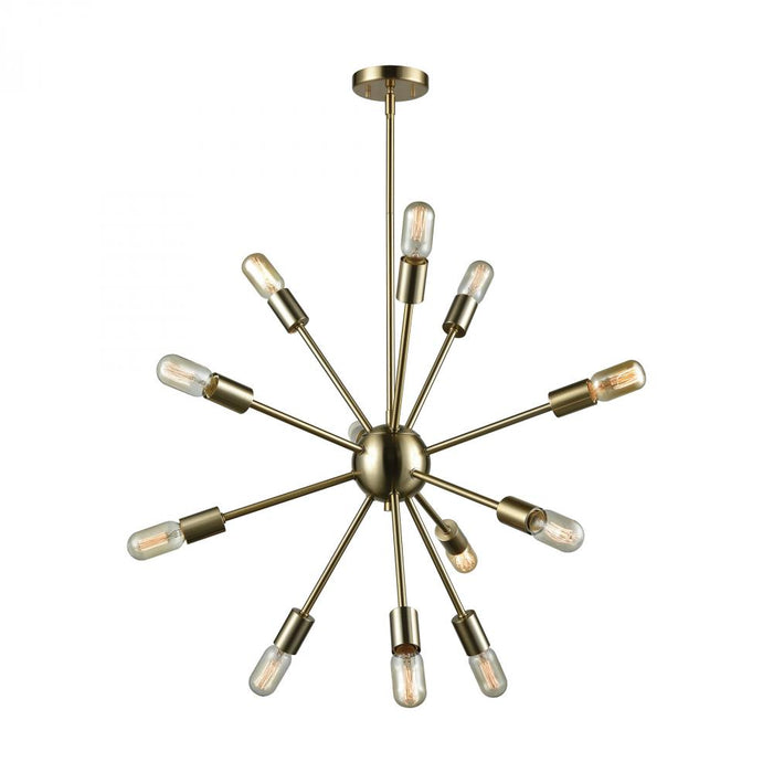 Delphine 12-Light Chandelier in Satin Brass