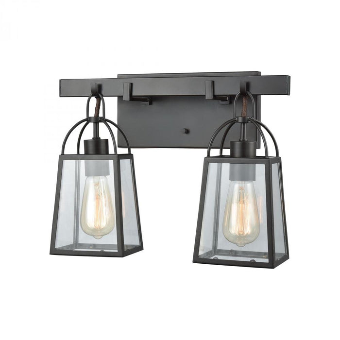 Barnside 2-Light Vanity Lamp in Oil Rubbed Bronze with Clear Glass Panels