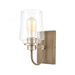 Bakersfield 1-Light Vanity Light in Light Wood with Clear Glass