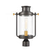 Wexford 1-Light Post Mount in Matte Black with Seedy Glass