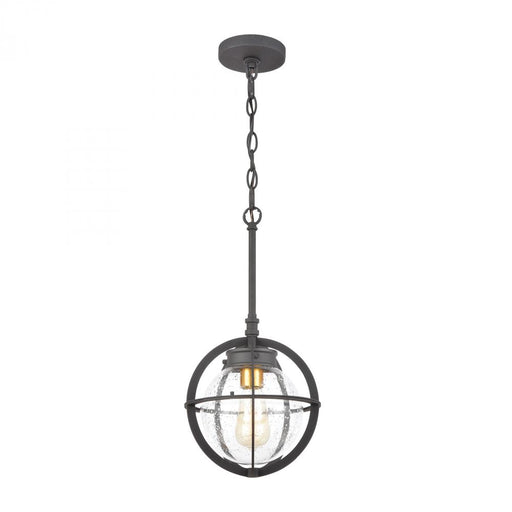 Davenport 1-Light Hanging in Charcoal with Seedy Glass