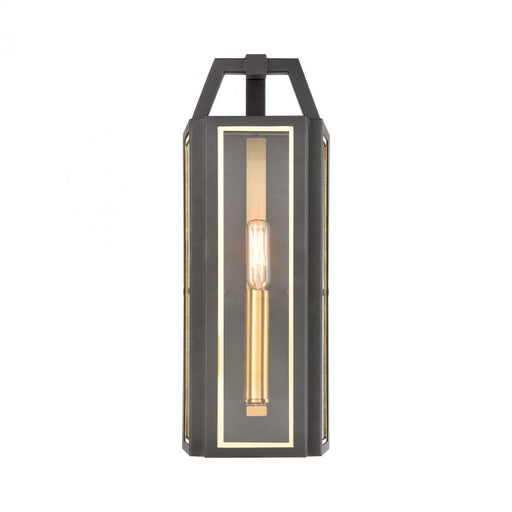 Portico 1-Light Sconce in Charcoal with Clear Glass