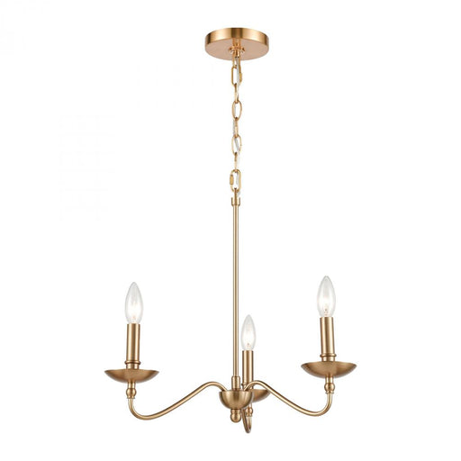 Wellsley 3-Light Chandelier in Burnished Brass