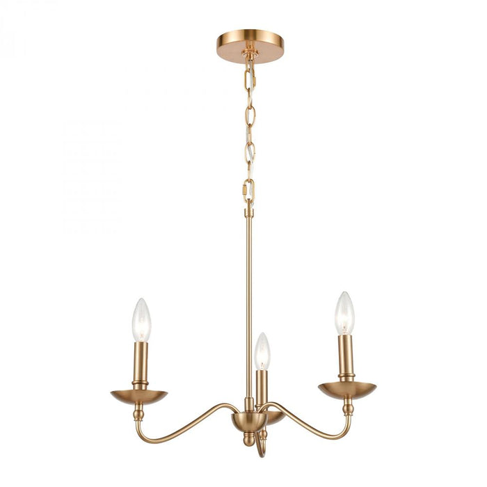 Wellsley 3-Light Chandelier in Burnished Brass