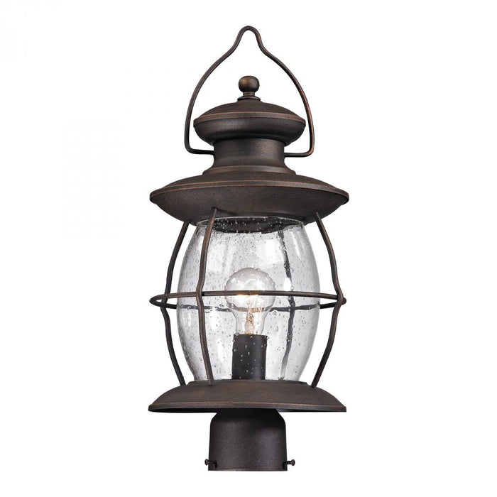 Village Lantern 1-Light Outdoor Post Lantern in Weathered Charcoal