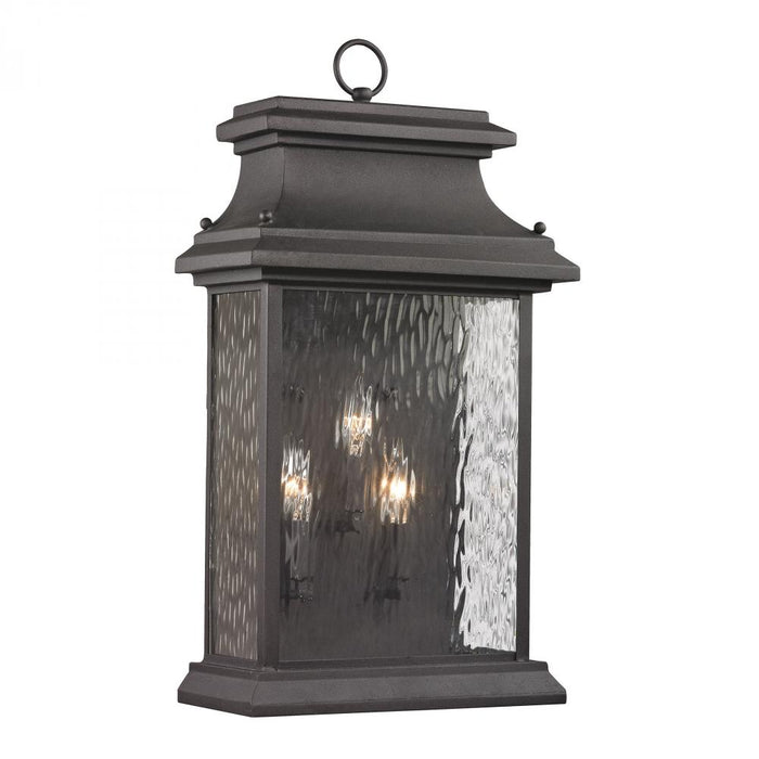 Forged Provincial 3-Light Outdoor Wall Lamp in Charcoal