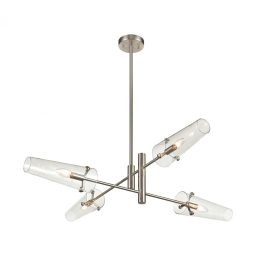 Valante 4-Light Chandelier in Satin Nickel with Clear Glass